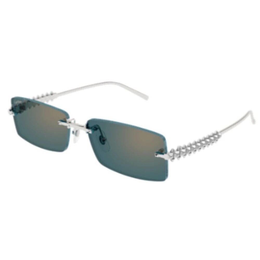 Cartier CT0604S-005 Sunglasses Silver Green Metal